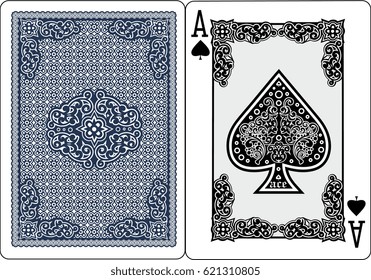 poker playing cards, vintage ace of spades 