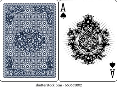 poker playing cards, vintage ace of spades 