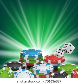 Poker Poster Vector. Online Poker Gambling Casino Billboard Sign.  Jackpot Advertising Concept Illustration.
