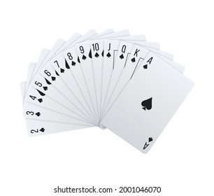 Poker realistic composition with spades cards vector illustration