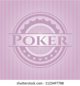 Poker realistic pink emblem