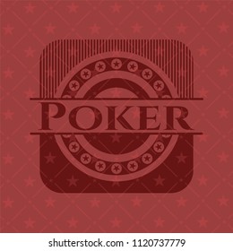 Poker realistic red emblem