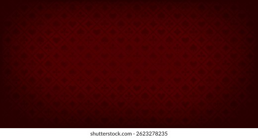 Poker red table background. Casino pattern. Realistic playing field for game blackjack. UI interface element. Vector illustration.