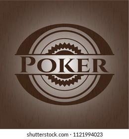 Poker retro wooden emblem
