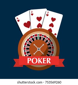 poker roulette cards gambling risk banner vector illustration