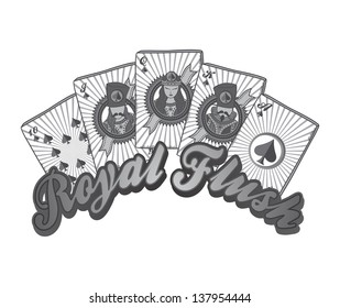 poker royal flush art