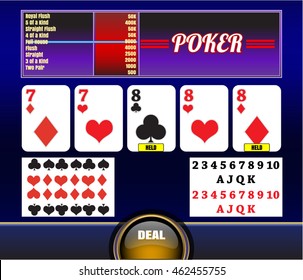 Poker Screen with cards Game Asset