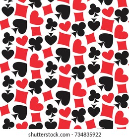 Poker seamless pattern. Playing card suits as a background. Vector background.