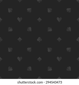 Poker seamless pattern - vector gambling dark texture