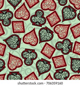 Poker seamless wallpaper design, vector illustration