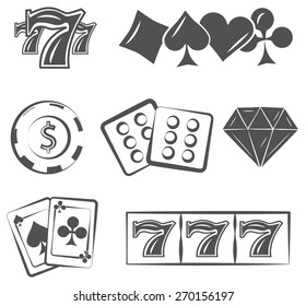 poker set. casino, playing cards and chips