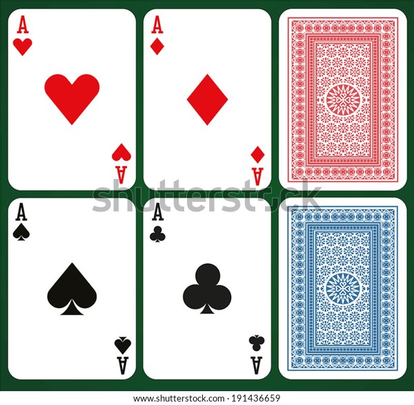 Vector De Stock Libre De Regalias Sobre Juego De Poquer Con Cartas Aisladas