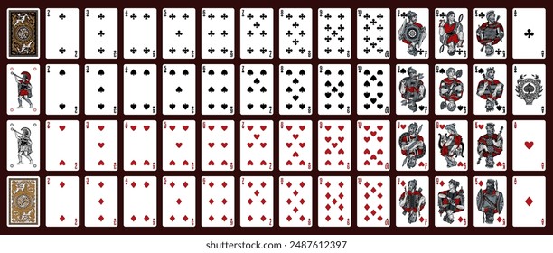 Poker set with isolated cards - Greece design set with isolated cards.