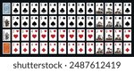 Poker set with isolated cards - Poker playing cards - Miniature playing cards for mobile applications