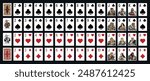 Poker set with isolated cards - Poker playing cards - Miniature playing cards for mobile applications