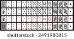 Poker set with isolated cards. Poker playing cards, full deck.