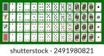 Poker set with isolated cards. Poker playing cards, full deck.