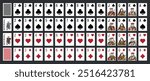 Poker set with isolated cards - Poker playing cards - Miniature playing cards for mobile applications