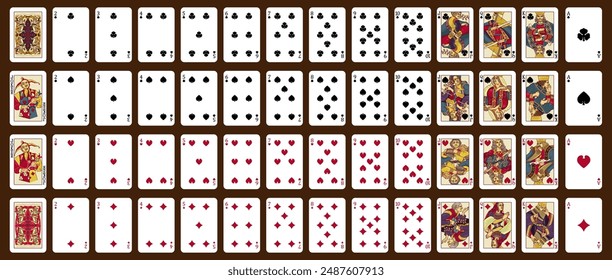 Poker set with isolated cards - Poker playing cards, full deck