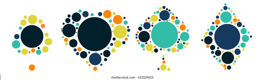 Poker shape vector design by color point
