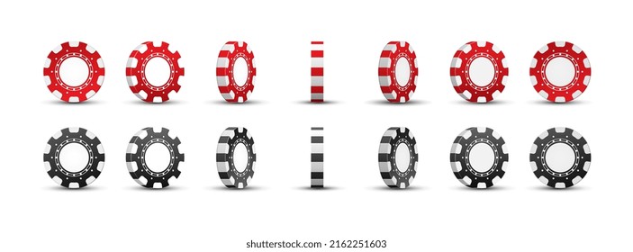 Poker ships set. Collection of elements for gambling. Entertainment and casino, luck and fortune. Graphic elements for website. Realistic isometric vector illustrations isolated on white background