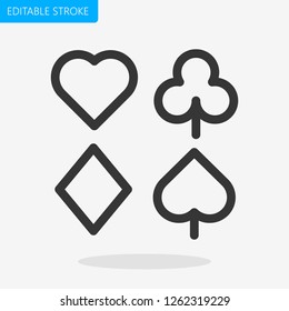 Poker Simbols icon Pixel Perfect Editable Stroke Vector