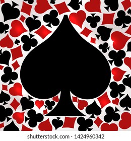 Poker spade card, vector illustration