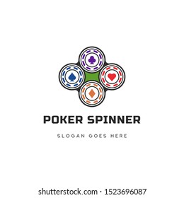Poker Spinner Logo Template Design