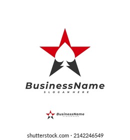 Poker star logo vector template, Creative Gambling logo design concept
