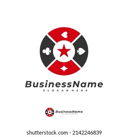 Poker star logo vector template, Creative Gambling logo design concept