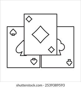 Poker stock icon outline vector
