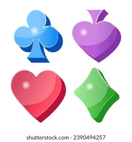 Poker suit flat icon with premium graphics download