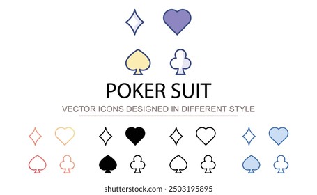 Poker Suit icon design with white background stock illustration