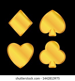 Poker suits card. Set of playing card suits
