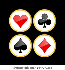 Poker suits card. Set of playing card suits
