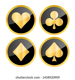 Poker suits card. Set of playing card suits