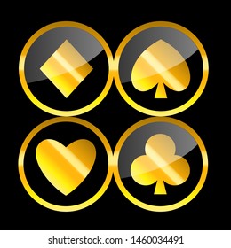 Poker suits card. Set of playing card suits