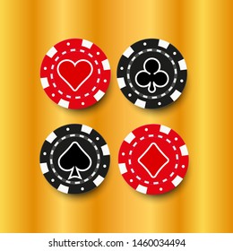 Poker suits card. Set of playing card suits