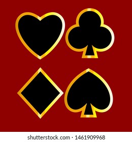 Poker suits card. Set of playing card suits