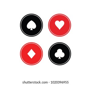 Poker Symbols. four playing cards icon. game icon