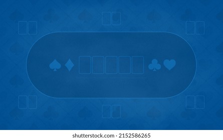 Poker table background in blue color. Vector illustration.