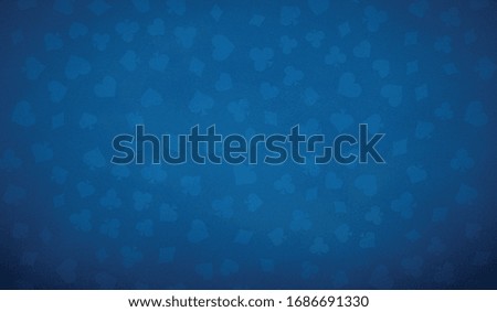 Poker table background in blue color. Vector illustration.