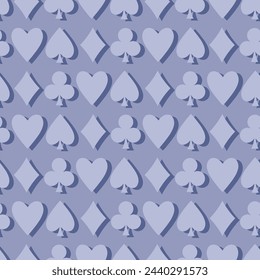 Poker table background. Casino poker table card blue vector pattern.