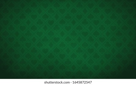 Фон покерного стола зеленого цвета. Векторная иллюстрация.