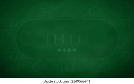 Poker table background in green color. Vector illustration.