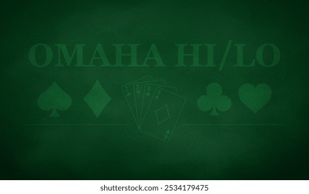 Poker table background in green color. Vector illustration.