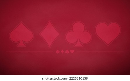 Poker table background in red color. Vector illustration.