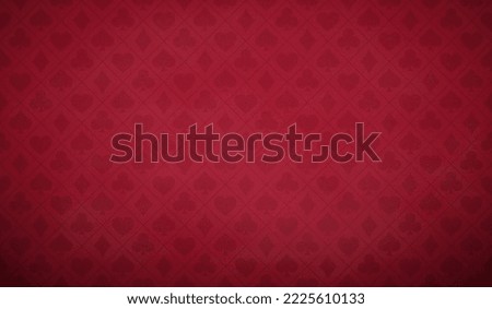 Poker table background in red color. Vector illustration.