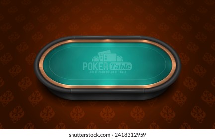 Poker table with blue cloth. Vector illustration.