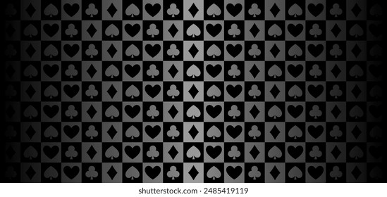 Mesa de póquer. Fondo del casino. Diseño de material texturizado de juego panorámico con picas para App en línea. Ilustración vectorial